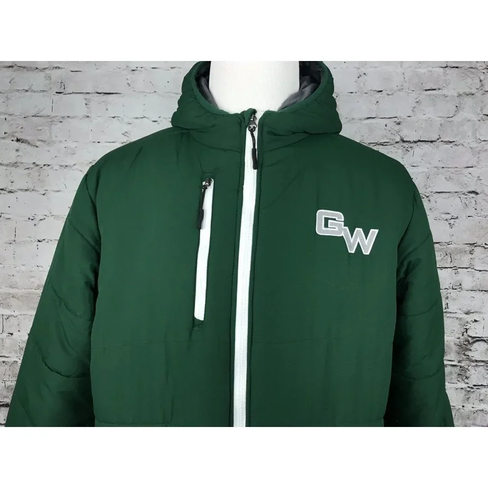 George Washington High School Colorado Mens Green Insulated Jacket Hooded Large‎